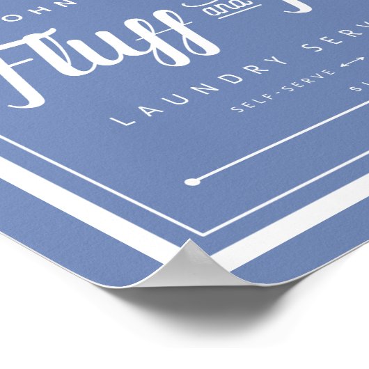 ふわふわと折り畳みランドリーカスタマイズのサイン(it!) ポスター (角)