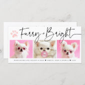 ふわふわと輝く | 3枚の写真を使ったペットのコラージュ シーズンカード (正面/裏面)