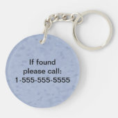 ふわふわなグレータブビーキャットキットン顔 キーホルダー (裏面)