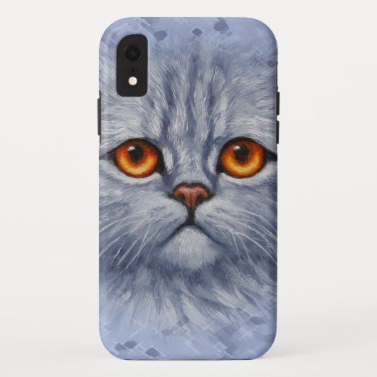 ふわふわなグレータブビーキャットキットン顔 Case-Mate iPhoneケース (裏面)