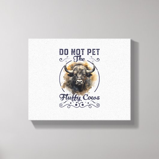 ふわふわな牛のバイソンイエローストーン公園 キャンバスプリント (正面)