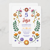 ふわふわのお花 招待状 (正面/裏面)