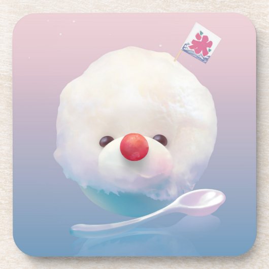 ふわふわのかき氷 コースター (正面)