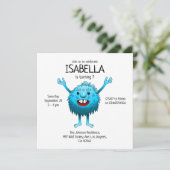 ふわふわのかわいいモンスターの誕生日の招待状 招待状 (スタンド正面)