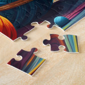 ふわふわのかわいい虎猫子猫カラフル糸,糸,宇宙 ジグソーパズル (側面)