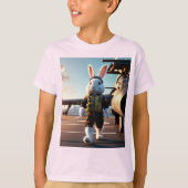 ふわふわのウサギパイロット Tシャツ (正面)