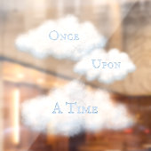 ふわふわのカスタム白い雲の上の言葉おとぎ話 ウィンドウサイン (シート2)