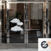 ふわふわのカスタム白い雲の上の言葉おとぎ話 ウィンドウサイン (オフィスドア)