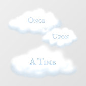 ふわふわのカスタム白い雲の上の言葉おとぎ話 ウィンドウサイン (シート)