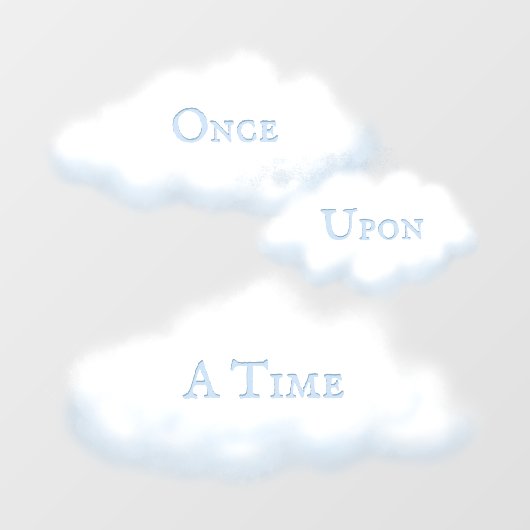 ふわふわのカスタム白い雲の上の言葉おとぎ話 ウィンドウサイン (シート)