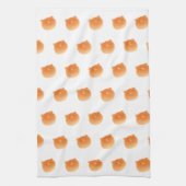 ふわふわのクマ転がパンベーカリーかわいいかわいい動物 キッチンタオル (縦)