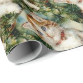 ふわふわのクリスマスキャット水彩 ラッピングペーパー (ロールコーナー)