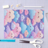 ふわふわのスマイル雲 薄葉紙 (クラフト)