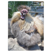 ふわふわのチャーム不完全性：絹ユニークのようなニワトリ クリップボード (裏面)