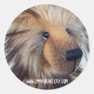 ふわふわのテディステッカー ラウンドシール