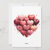 ふわふわのテディベアとハッピーなバレンタインデー シーズンカード (裏面)