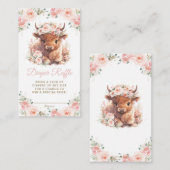 ふわふわのハイランドカウピンクフローラベビーおむつラッフル エンクロージャーカード (正面/裏面)