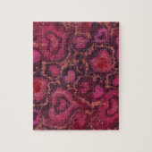 ふわふわのハートロマンチックラブピンクレッドバレンタインデー ジグソーパズル (縦)