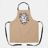 ふわふわのバッファローベビー-かわいいズファームアニマル エプロン (正面)