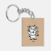 ふわふわのバッファローベビー-かわいいズファームアニマル キーホルダー (正面左)