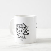 ふわふわのバッファローベビー-かわいいズファームアニマル コーヒーマグカップ (正面左)