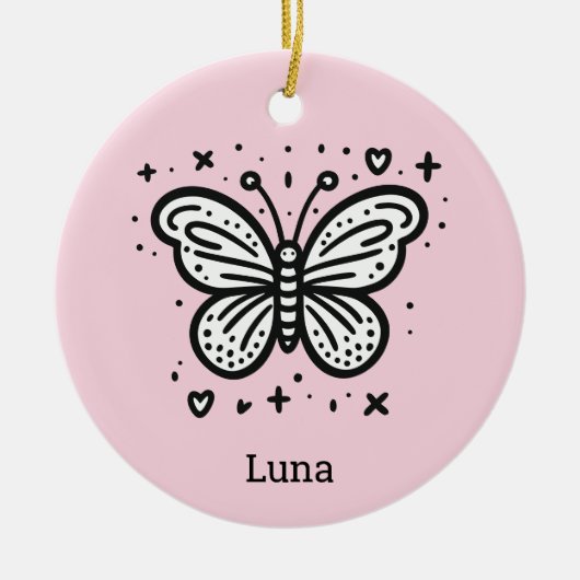 ふわふわのバッファローベビー-かわいいズファームアニマル セラミックオーナメント (正面)