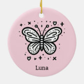 ふわふわのバッファローベビー-かわいいズファームアニマル セラミックオーナメント (裏面)