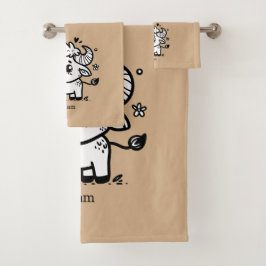 ふわふわのバッファローベビー-かわいいズファームアニマル バスタオルセット