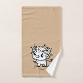 ふわふわのバッファローベビー-かわいいズファームアニマル バスタオルセット (ハンドタオル)