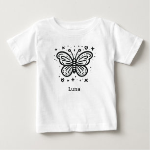 ふわふわのバッファローベビー-かわいいズファームアニマル ベビーTシャツ