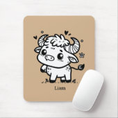 ふわふわのバッファローベビー-かわいいズファームアニマル マウスパッド (マウス)
