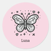 ふわふわのバッファローベビー-かわいいズファームアニマル ラウンドシール (正面)