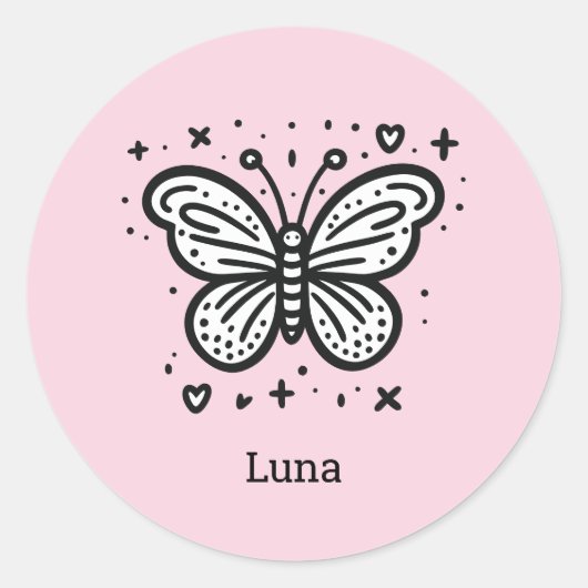 ふわふわのバッファローベビー-かわいいズファームアニマル ラウンドシール (正面)