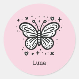 ふわふわのバッファローベビー-かわいいズファームアニマル ラウンドシール