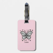 ふわふわのバッファローベビー-かわいいズファームアニマル ラゲッジタグ (裏面縦)