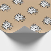 ふわふわのバッファローベビー-かわいいズファームアニマル ラッピングペーパー (角)