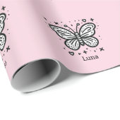 ふわふわのバッファローベビー-かわいいズファームアニマル ラッピングペーパー (ロールコーナー)