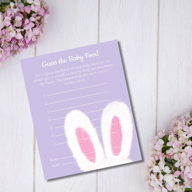 ふわふわのバニーの赤ちゃんシャワーベビー食べ物ゲームを推測 (クリエイターアップロード済み)