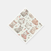 ふわふわのバニー：ソフト&ベビースタイリッシュシャワーナプキン スタンダードカクテルナプキン (角)