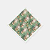 ふわふわのバンニとニンジン3Dシームレスパターン スタンダードカクテルナプキン (角)
