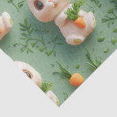 ふわふわのバンニとニンジン3Dシームレスパターン 薄葉紙 (詳細)