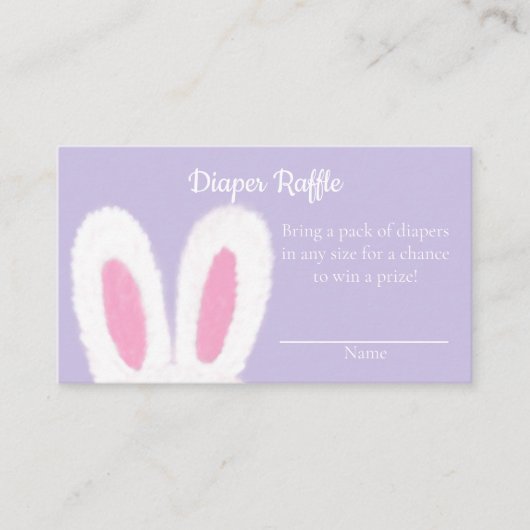 ふわふわのバンニの赤ちゃんシャワー エンクロージャーカード (正面)