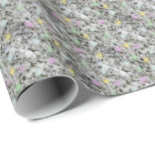 ふわふわのパステルブラック&ホワイトロックテクスチャ ラッピングペーパー (ロールコーナー)