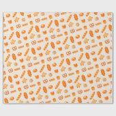 ふわふわのパンベーカリーかわいいクマ亀バゲットカワイイ ラッピングペーパー (フラット)