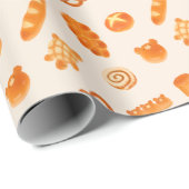 ふわふわのパンベーカリーかわいいクマ亀バゲットカワイイ ラッピングペーパー (ロールコーナー)