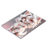 ふわふわのピンクと白い子犬 ノートブック (左側)