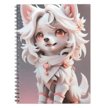 ふわふわのピンクと白い子犬