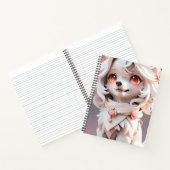 ふわふわのピンクと白い子犬 ノートブック (内部)
