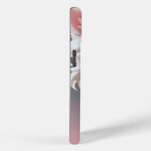 ふわふわのピンクと白の子犬の子供の名前をカスタムする Case-Mate iPhoneケース (裏面 / 右)