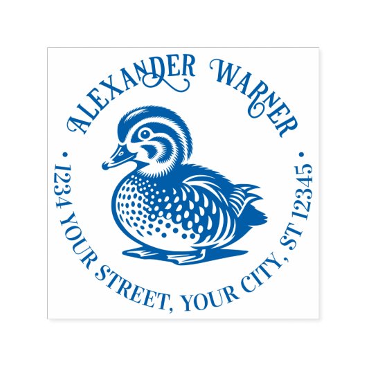 ふわふわのベビーダックダックライブラリ名差出人住所 セルフインキングスタンプ (デザイン)